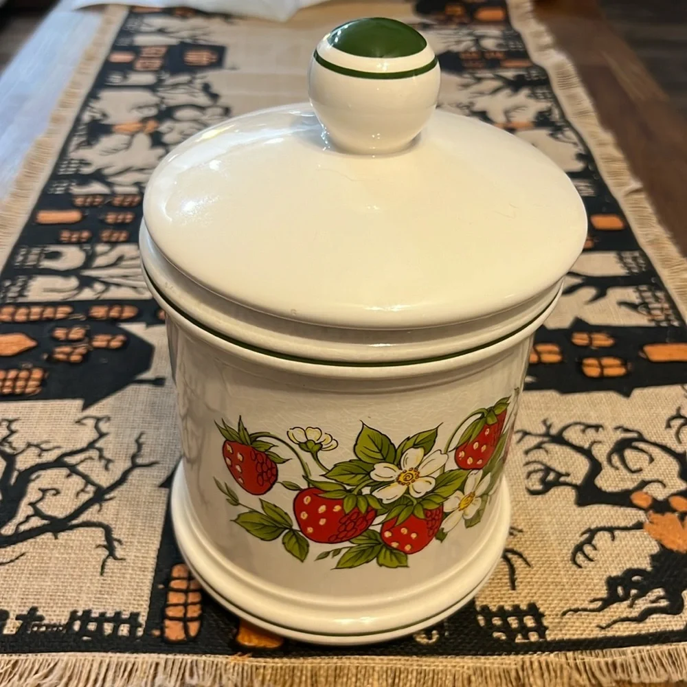 Vintage strawberry canister